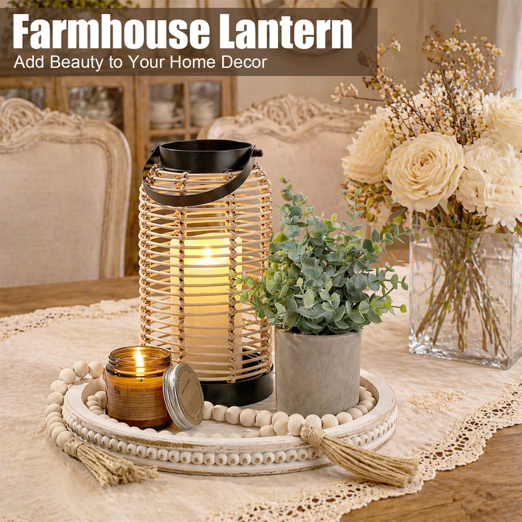 6 Pcs Farmhouse Lantern Decor Set Candle Lanterns Rustic Bobo