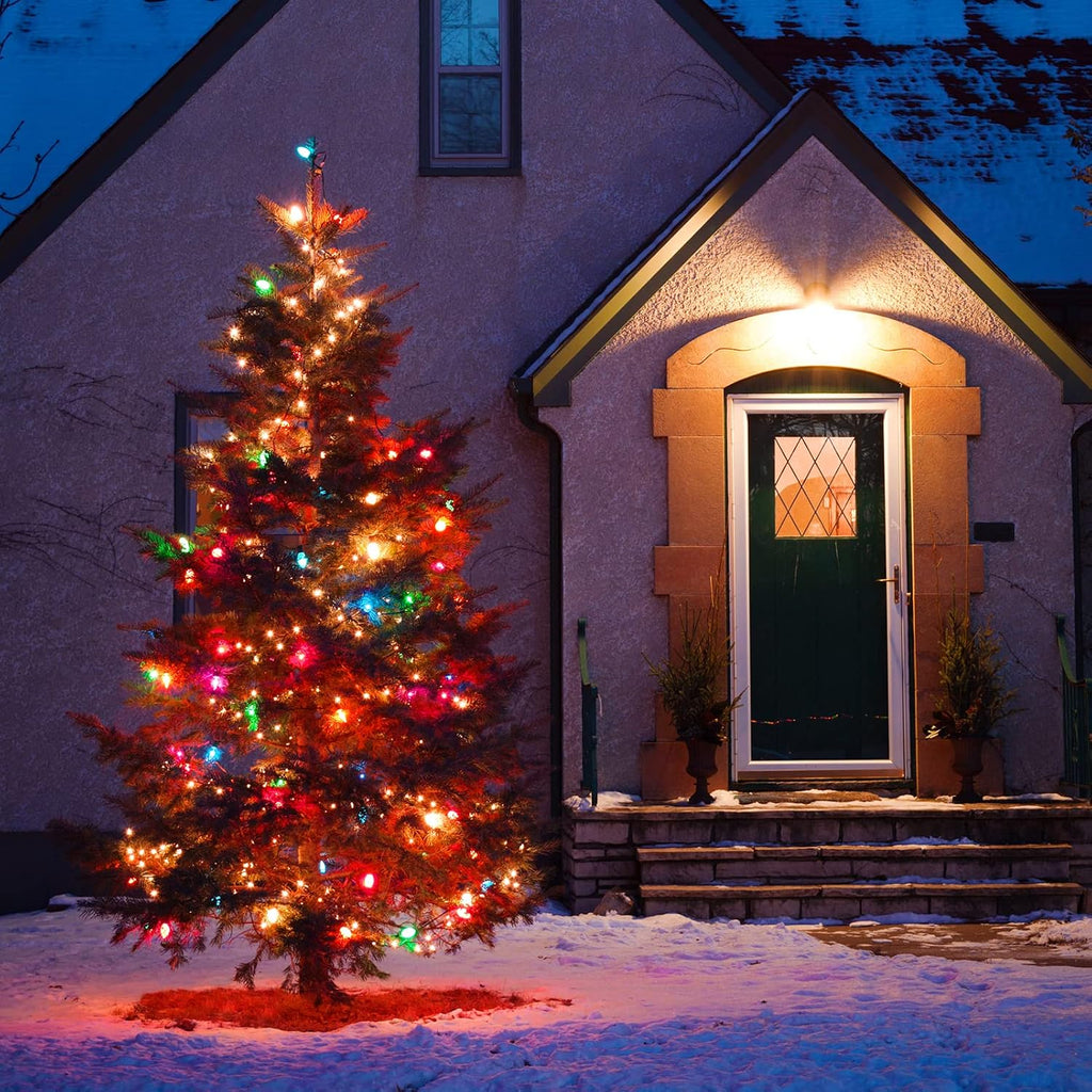 Multicolor C7 LED Christmas String Lights Outdoor, 50FT 52 0.6W Bulbs