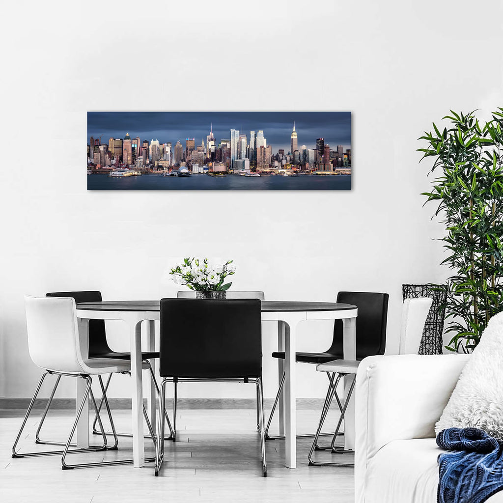 York City Wall NYC Skyline Wall Decor Manhattan Cityscape Canvas Poster Modern Night View City Scenic Skyscraper