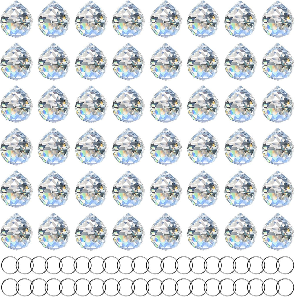 20mm Clear Crystal Ball Prism Sun Shine Catcher Rainbow Pendants Maker, Hanging Crystals Prisms for Windows