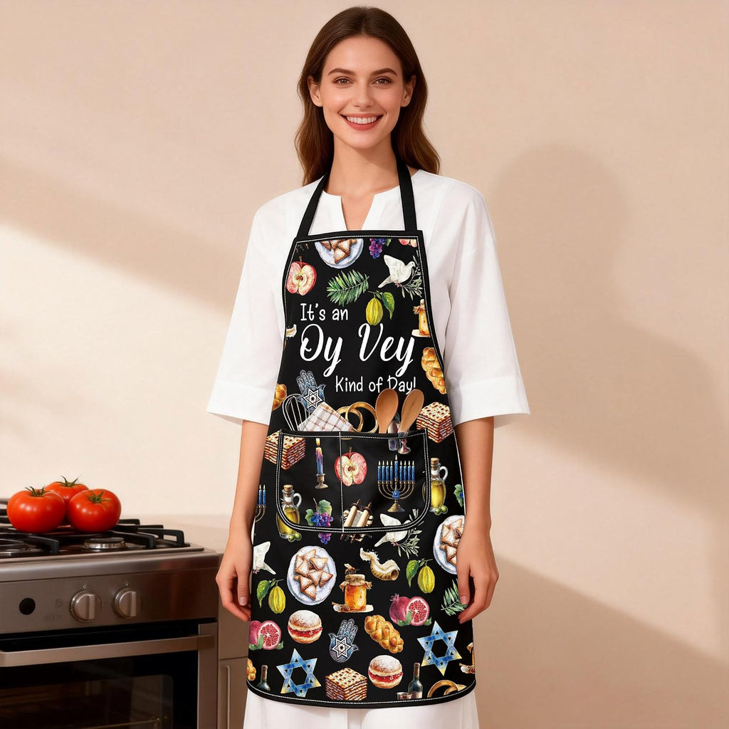 Jewish Apron Judaica Gift It's An Oy Vey Kind Of Day Gift Judaism Kitchen Apron Hanukkah Apron Jewish Passover Gifts