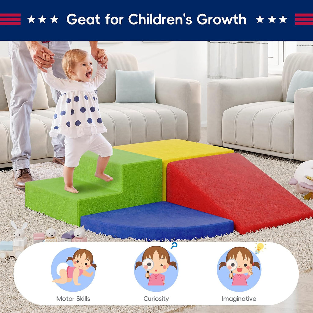 Foam Climbing Blocks for Toddlers 1-3, Piece Soft Play Set Toddler Climbing Toys Indoor, Climb Crawl Activity Play