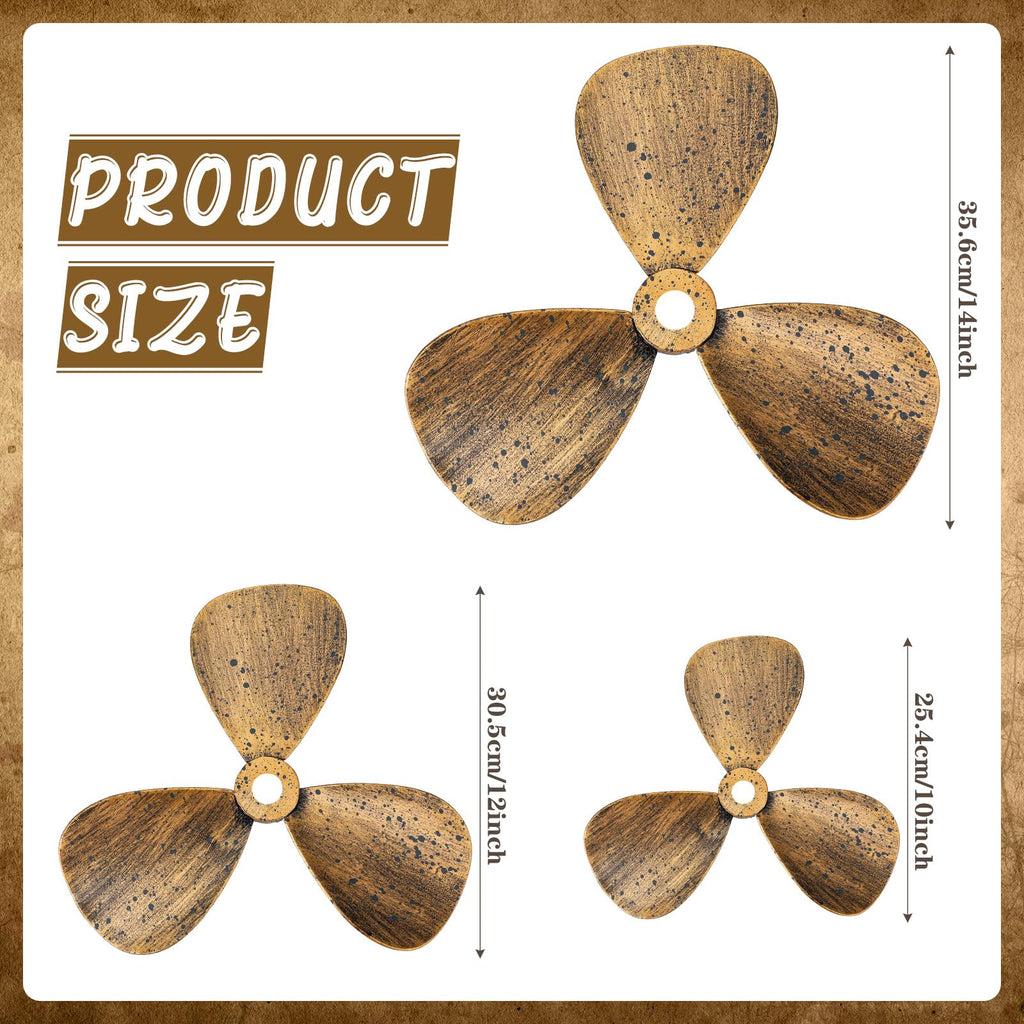 3 Pcs Nautical Decor Metal Nautical Wall Art Decor Ship Propeller