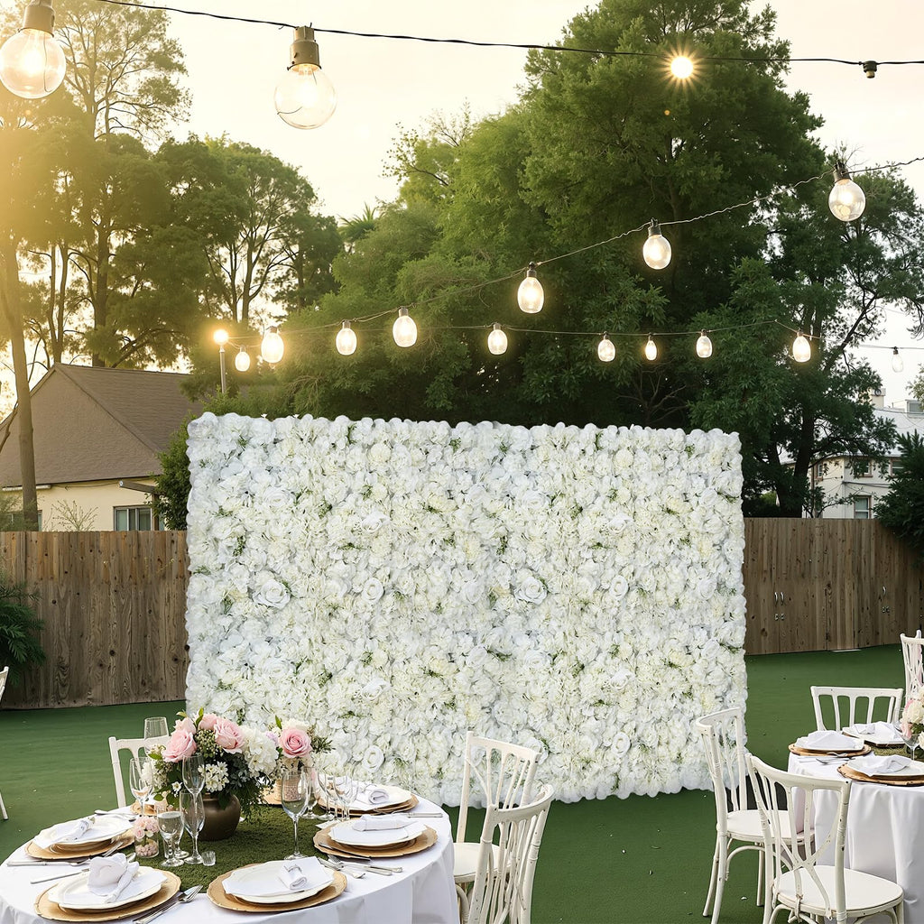 3D Flower Wall Panel, 24 PCS 15 x 15 inch, Artificial Floral Wall Background Mesh Backing Mat, Seamless Design&Easy