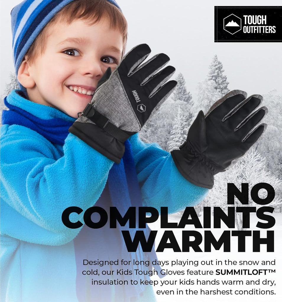 Kids Insulated Waterproof Snow Gloves - Youth Winter Ski Gloves for Girls & Boys
