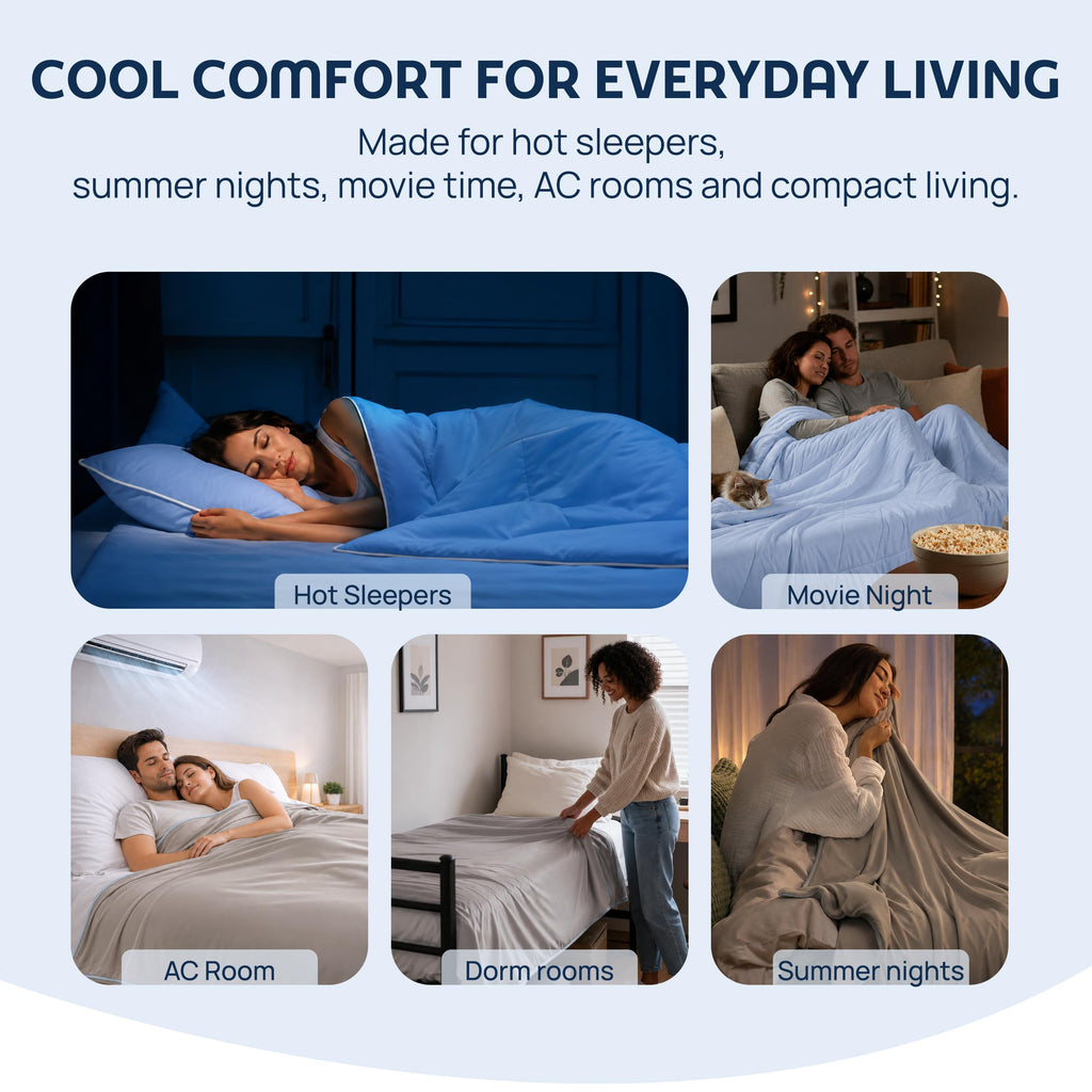 Cool PlusTM Cooling Comforter for Hot Sleepers, Full/Queen | Oeko-TEX Certified Silky Nylon, Lab-Tested