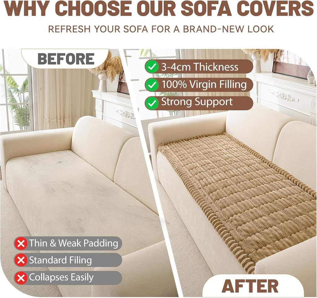 Couch Cover for Dogs Washable, Non Slip Soft Cozy Waterproof Brown