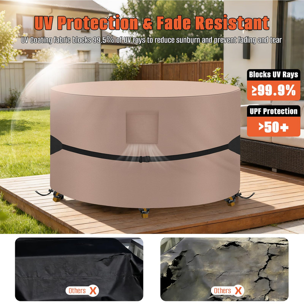48"DIAx28"H Round Patio Furniture Covers, Round Patio Table&Chair Set Cover