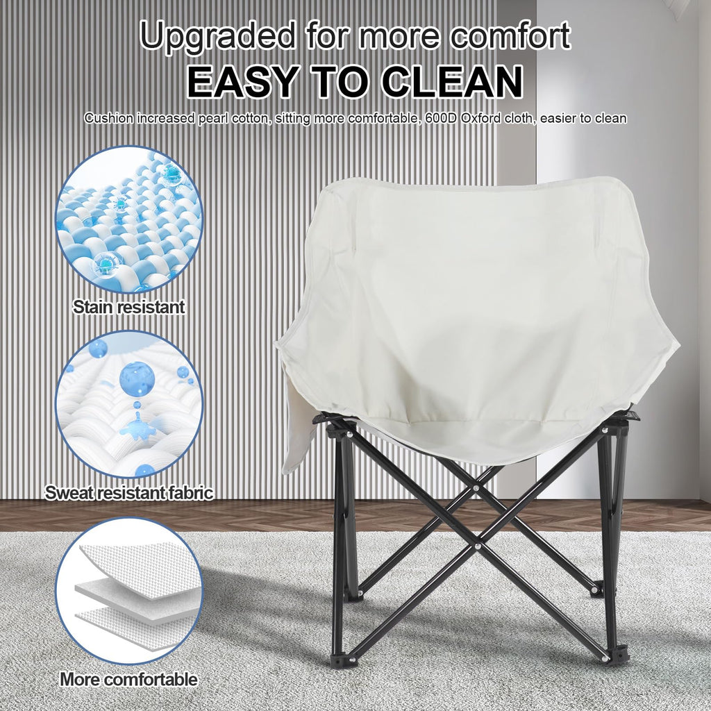 Oversized Portable Sauna Chair, Fast Folding Chair with Carrying Bag for Personal Home Sauna (White)