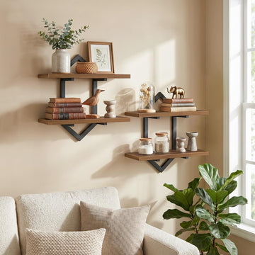Floating Shelves for Wall, Set of 2 Wall Shelf, 15" Hanging Shelves