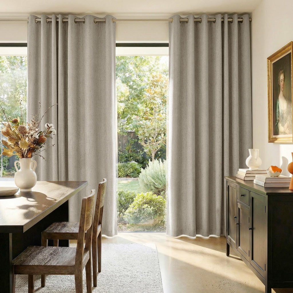 100% Blackout Sliding Door Curtain, Beige, W100xL84, 1 Panel