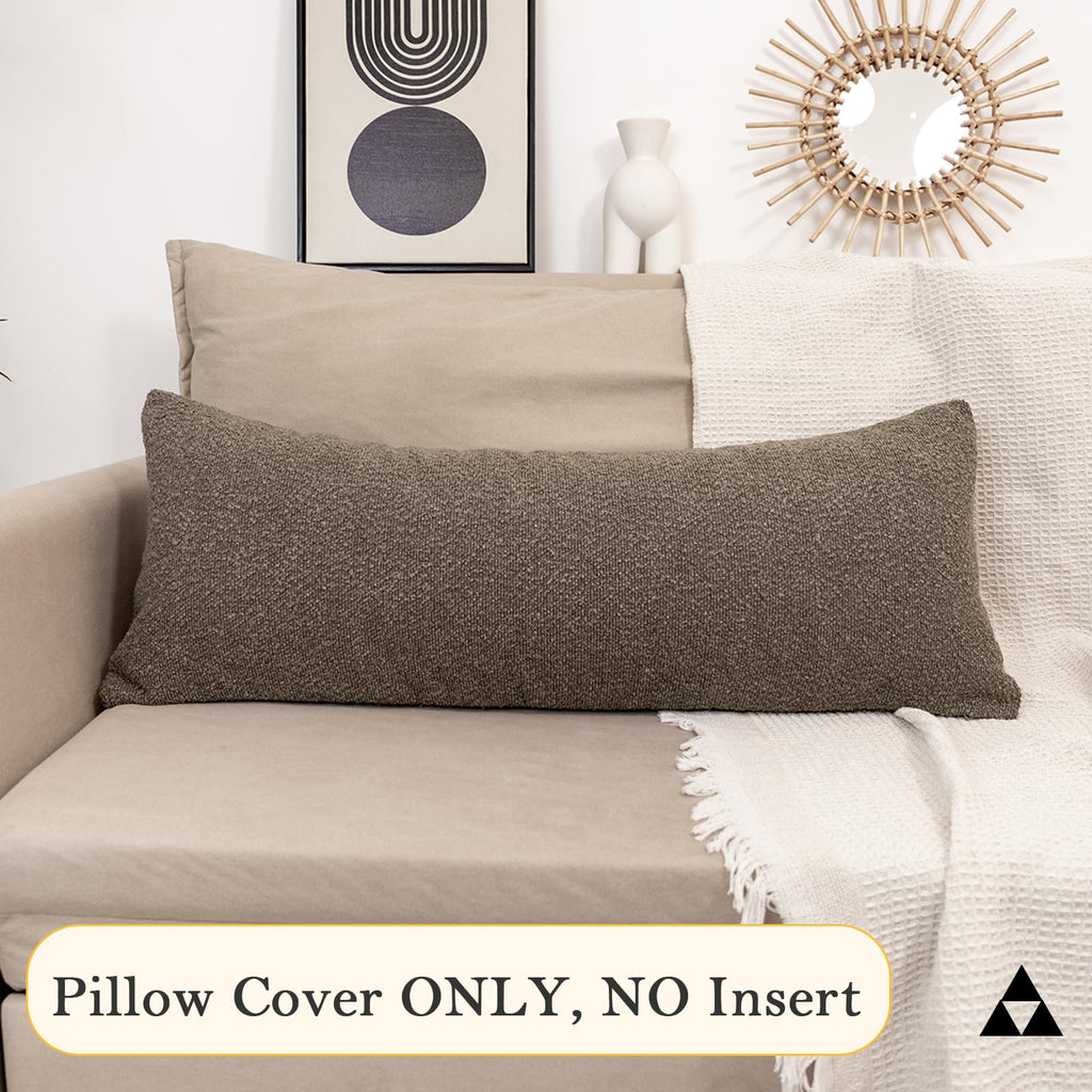 Boucle Body Pillow Cover 20x54 inch Dark Brown