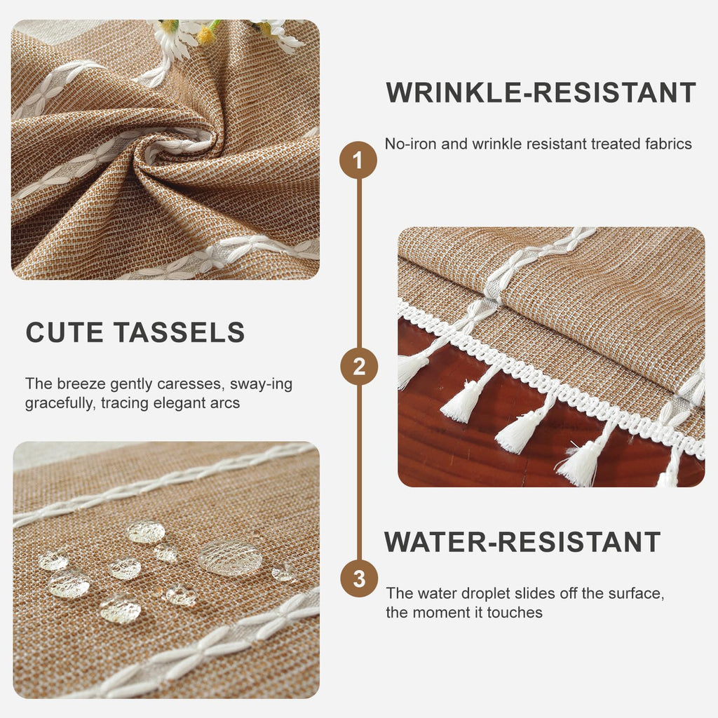 Rustic Tablecloth Cotton Linen Waterproof Tablecloths Burlap Table Cloths Dining, Party, Holiday, Christmas, Buffet