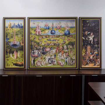 The Garden of Earthly Delights 1515 Canvas Art Print by Hieronymus Bosch with Printed Gold Frame - 76" x 40" (1.50"