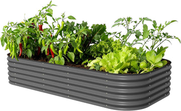 Garden Raised Garden Bed Kit, 17" Tall 10 in 1 Jumbo Modular Raised Garden Beds, Metal Planter Box for Vegetables