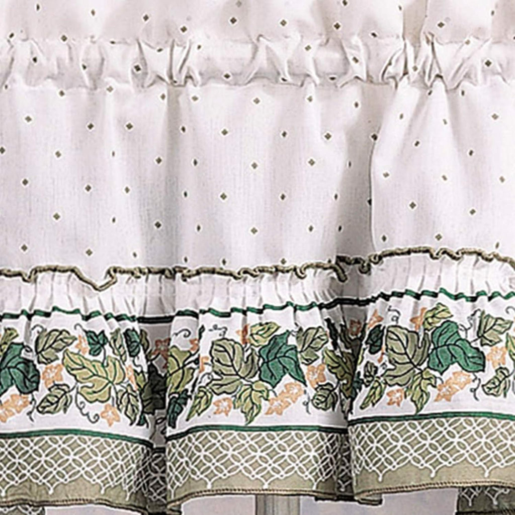 You Cottage Ivy Country Curtain Tier And Swag Set, Multi, 56-Inch X 36-Inch