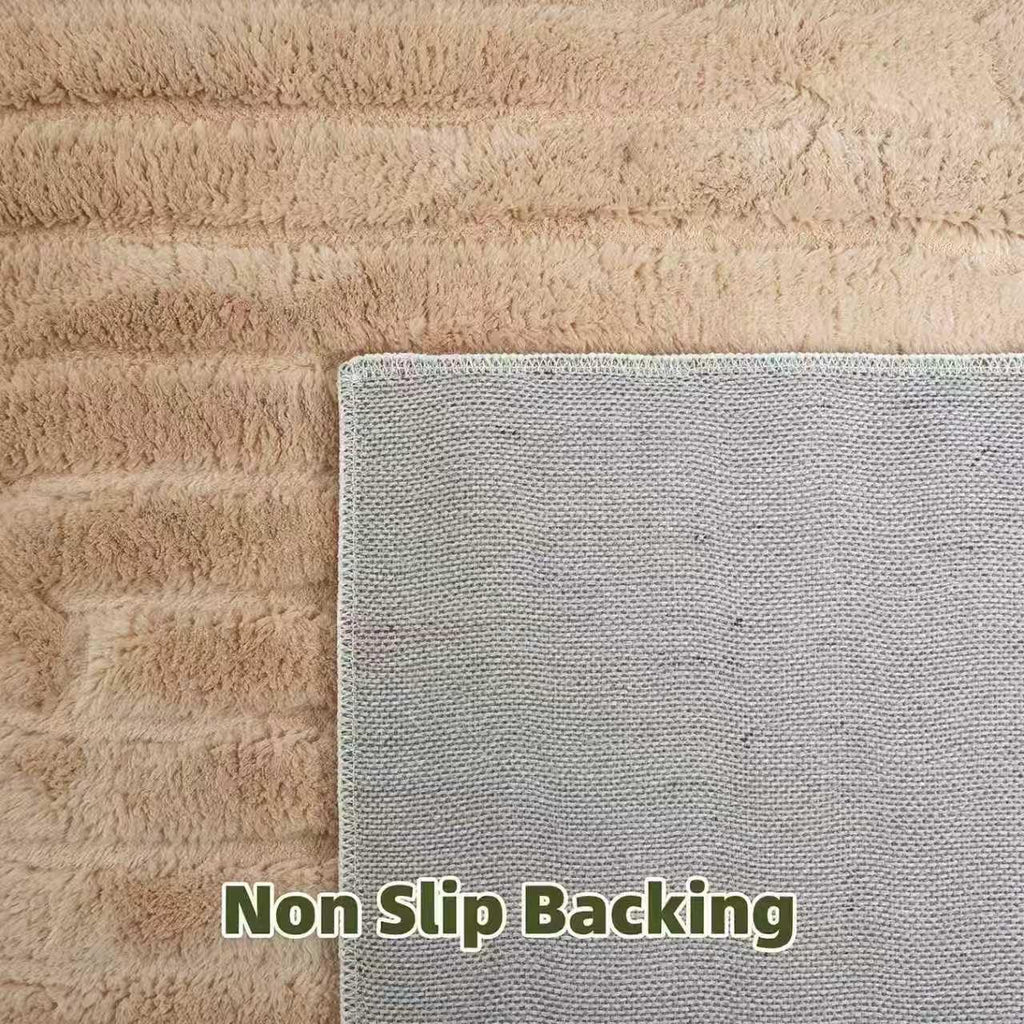 Brown Solid Area Rug, Washable Non Slip Rugs