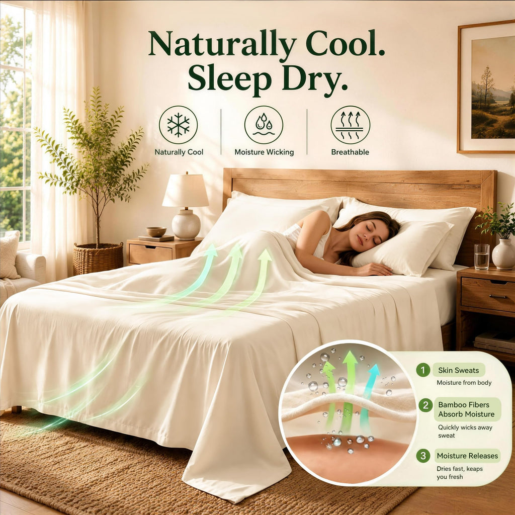 Organic Cotton Twin Sheet Set, Bed Sheets, 18" Deep Pocket Ivory