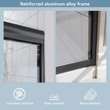 Shower Door 44-48'' W x 72'' H Semi-Frameless Bypasss Bathroom Glass Shower Double Sliding Doors