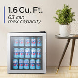 1.7 Cu. Ft. Beverage Cooler, Beverage Fridge with Double Pane Glass Door