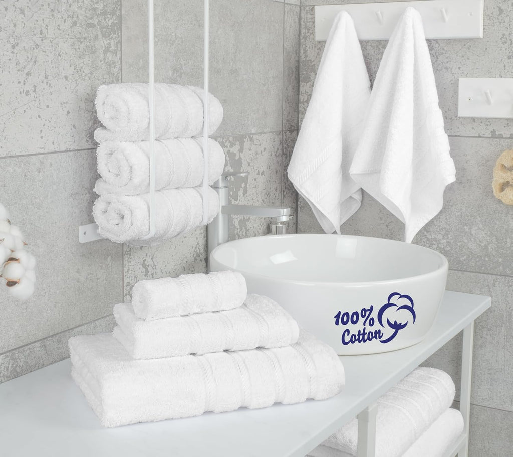 Soft Linen 100% Cotton Luxury Turkish Towels, 6 Piece Towel Set | Soft Absorbent Quick Dry OEKO Tex Standard 100