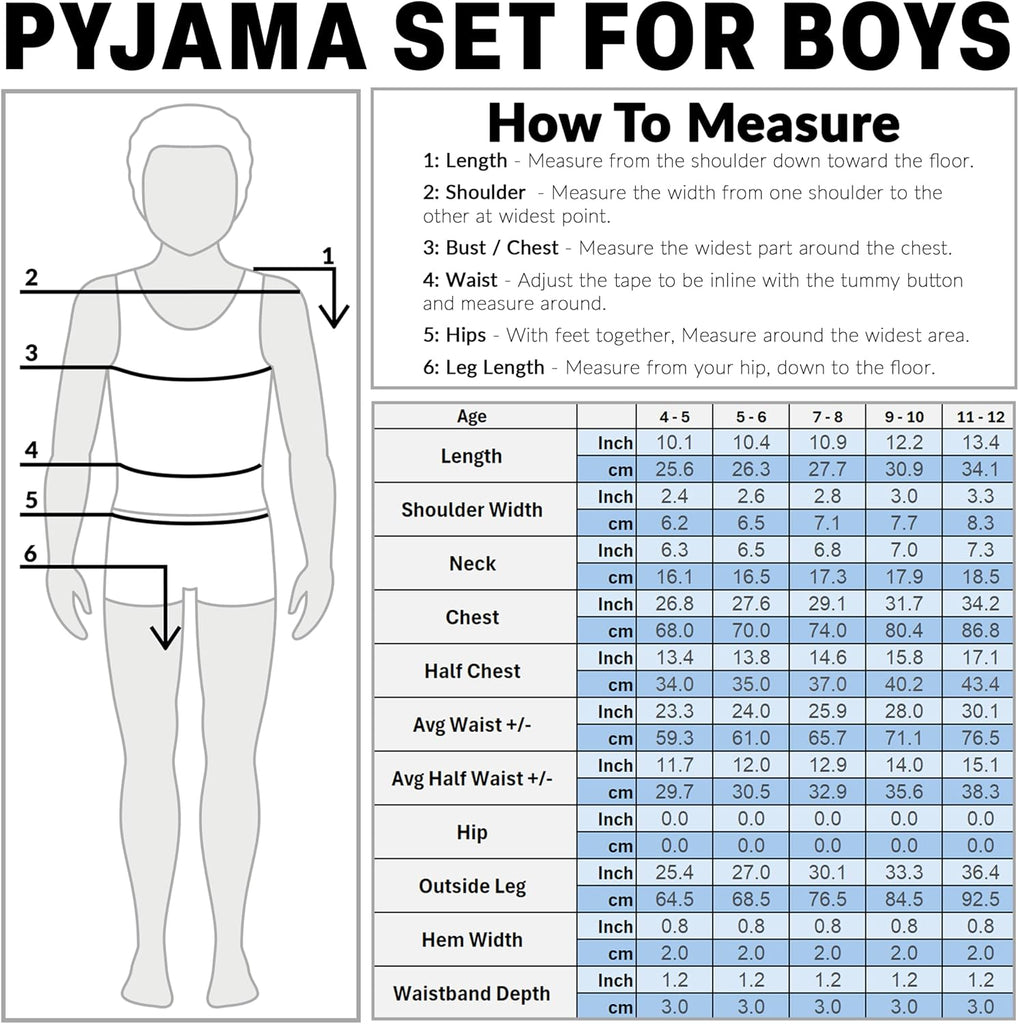 Pajamas Set for Boys, Piece Long Sleeve T Shirt, PJ Pants, Kids Lounge Sleepwear Set, Cozy Gifts for Boys
