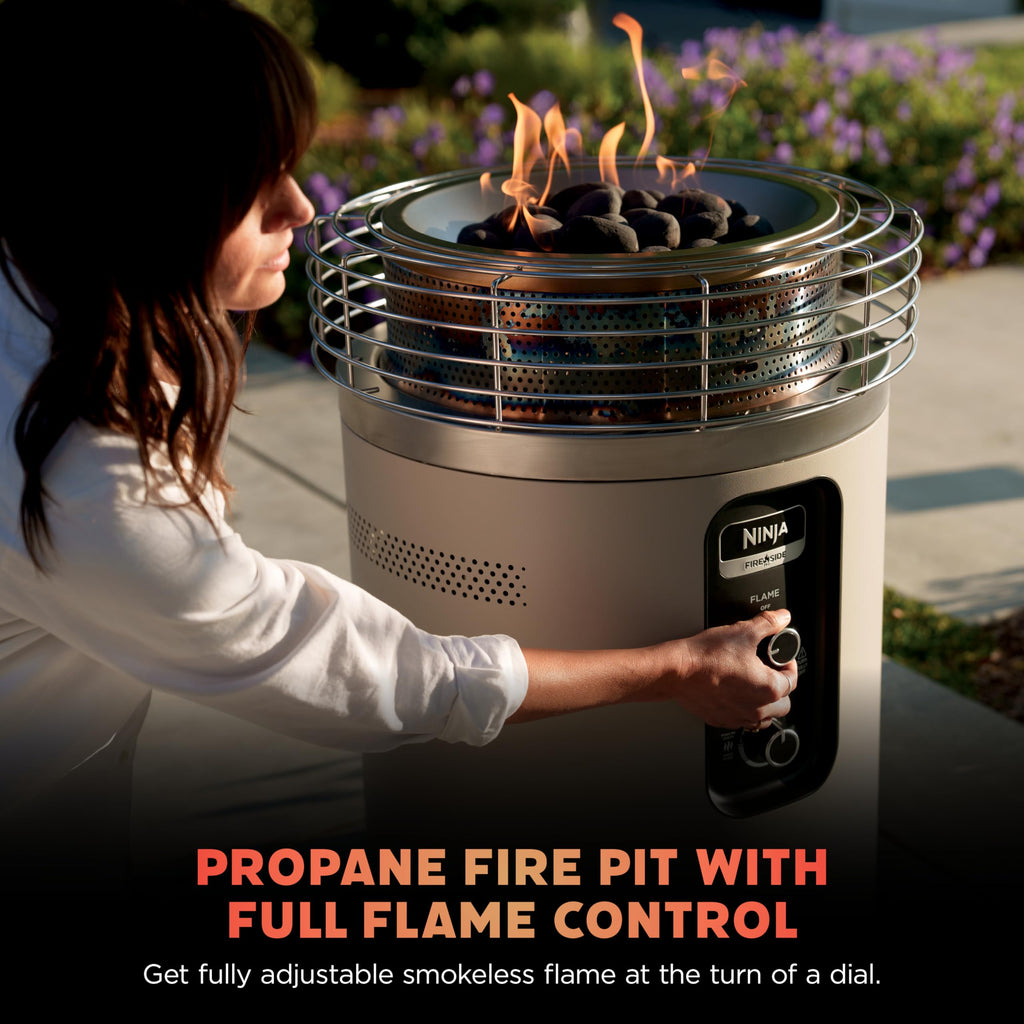 Fireside360 Fire Pit/Heater, 80, 000 BTU, 3 Modes, Push Start, Stone