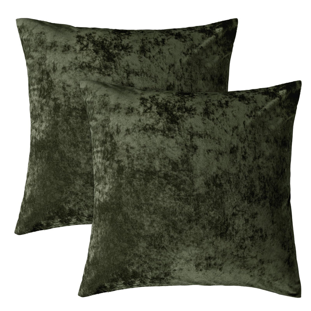 Truly Velvet Euro Shams 26" x 26", Smokey Olive, No Insert, 2 Pack