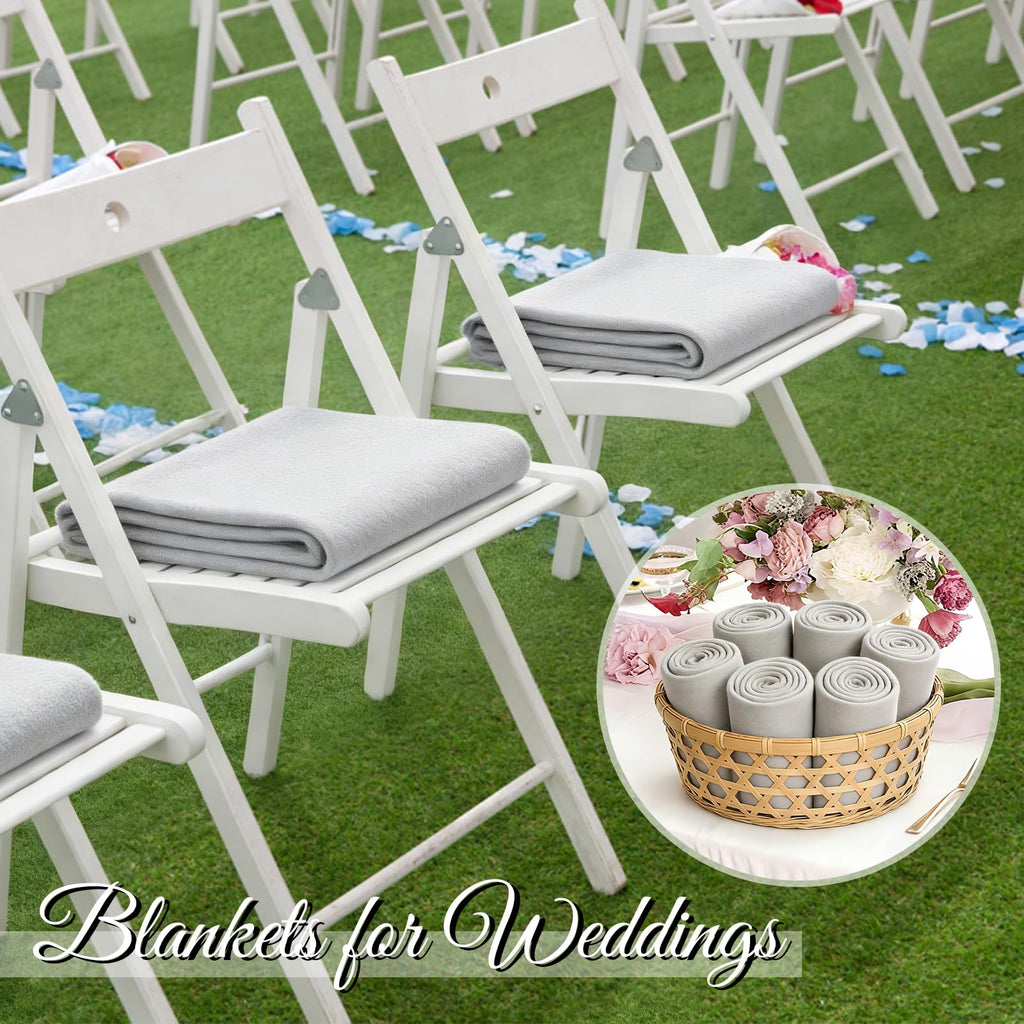 6 Pc Soft Fleece Throw Blankets, 60x50 Inch - Lightweight Bulk, Wool Blankets in Bulk for Wedding Gifts