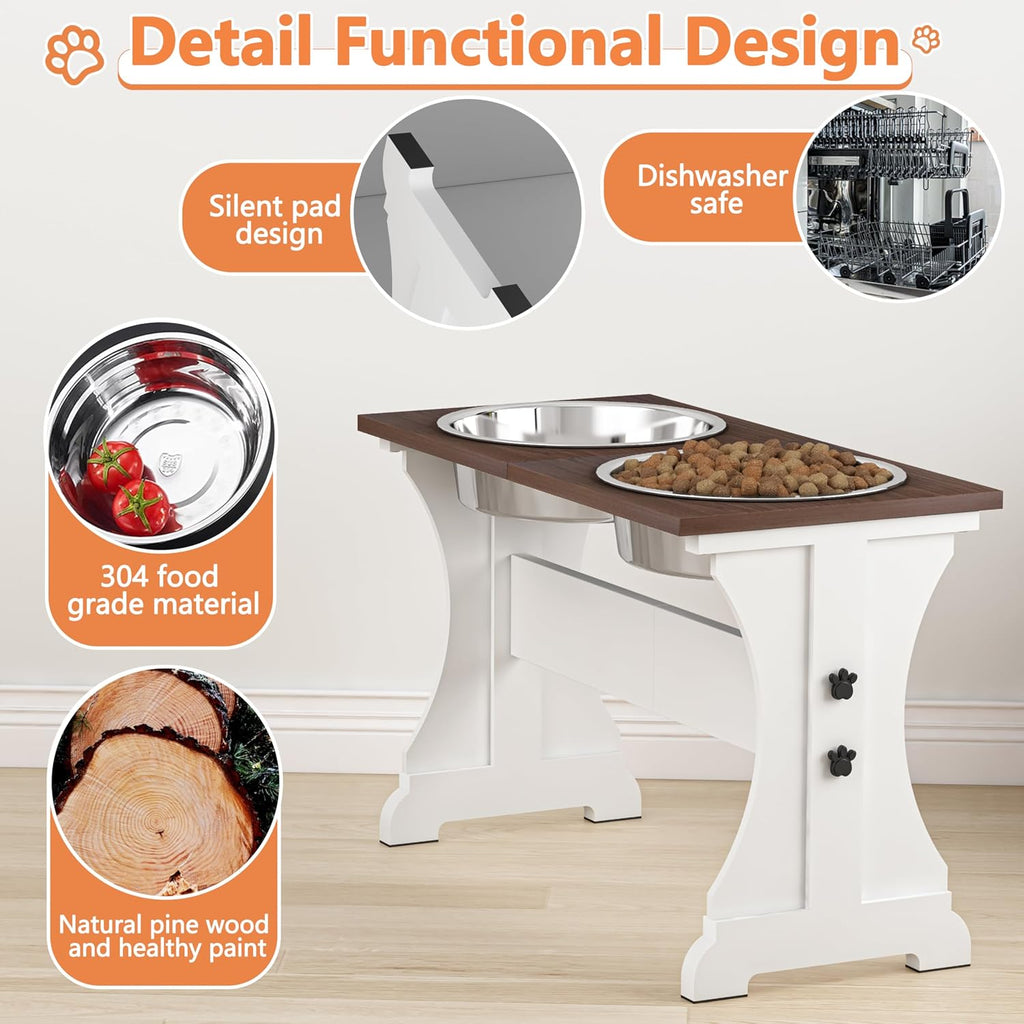 Elevated Dog Bowls, Dog Bowl Stand, 12Cups15.7 H_90oz Bowl-Farmhouse