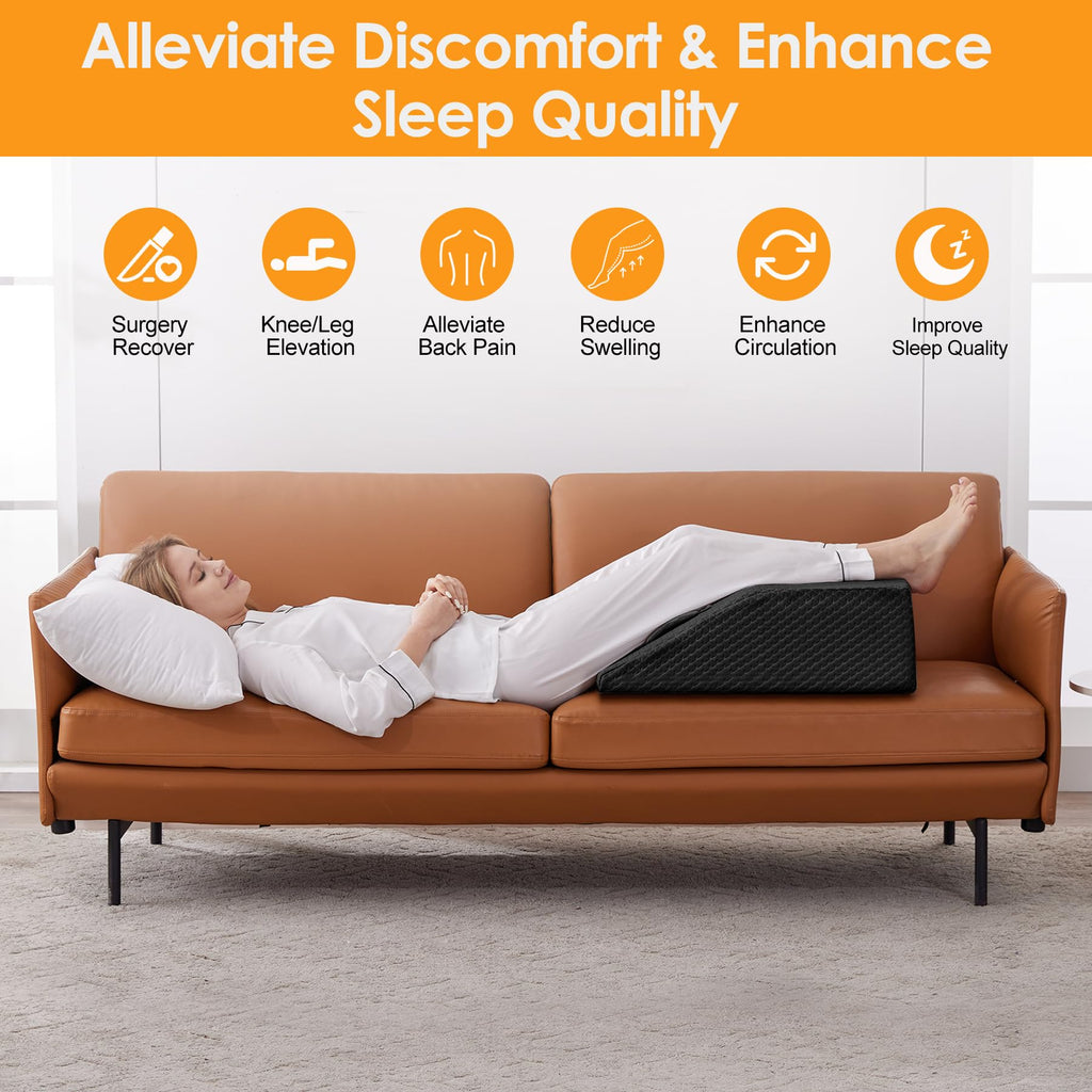 Leg Elevation Pillow for After Surgery, Leg Elevating Pillow for Swelling and Blood Circulation, Leg Wedge Pillow for