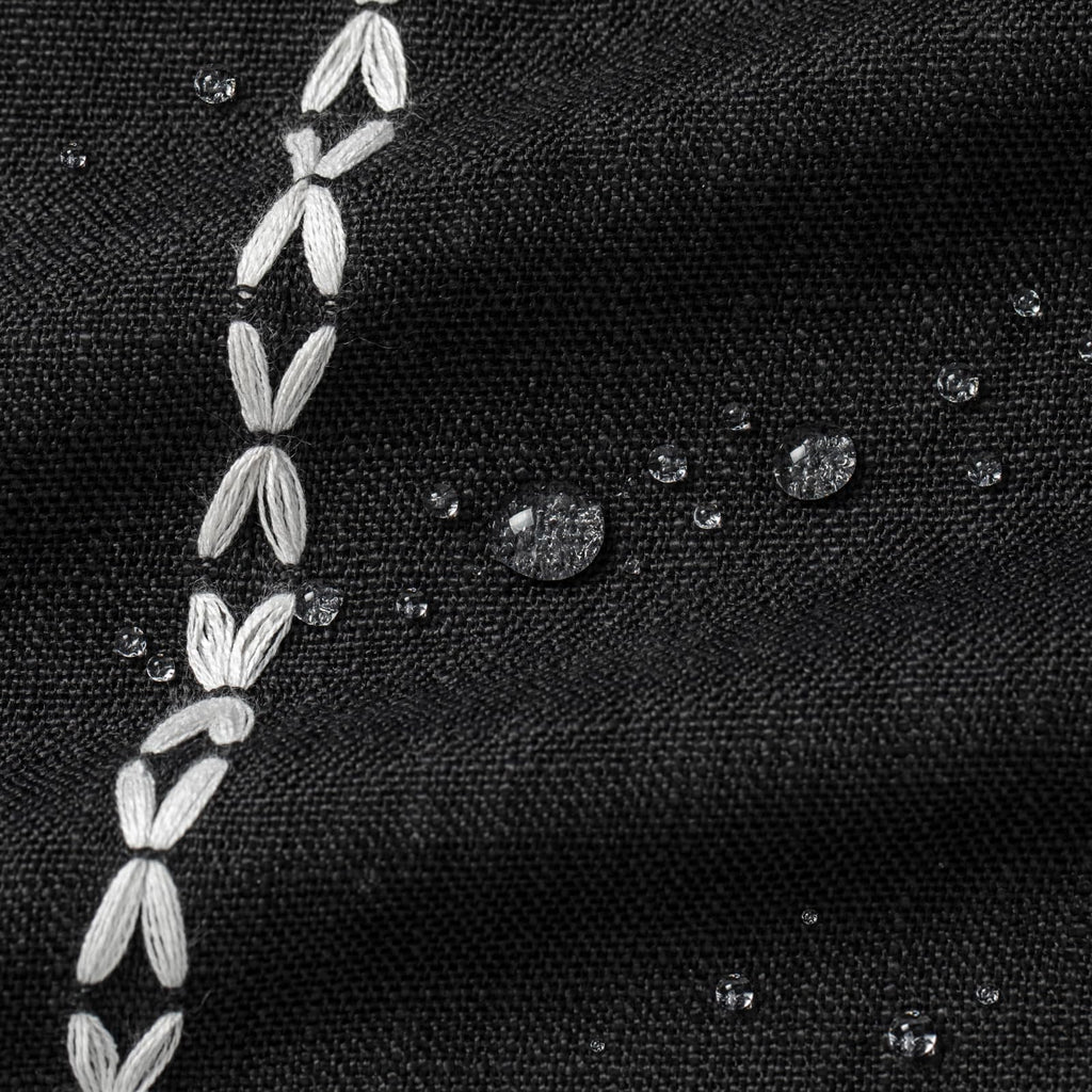 No Hook Boho Farmhouse Linen Black 72x74