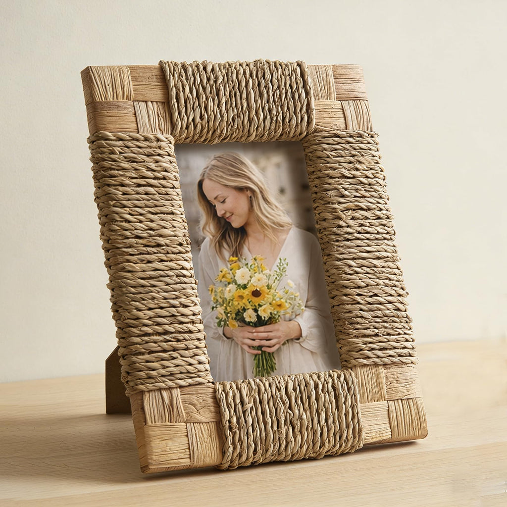 Handwoven Sea Grass Picture Frame Tabletop Display