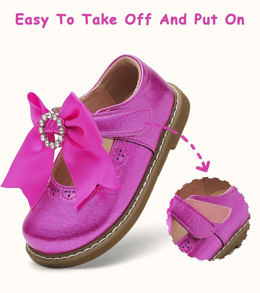 Toddler Girl Mary Jane Flat Dress Shoes with Bow