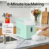Nugget Ice Maker Countertop, Portable Ice Makers Machine with Removable Basket and Scoop, Self-Cleaning, Quiet, 6-Min