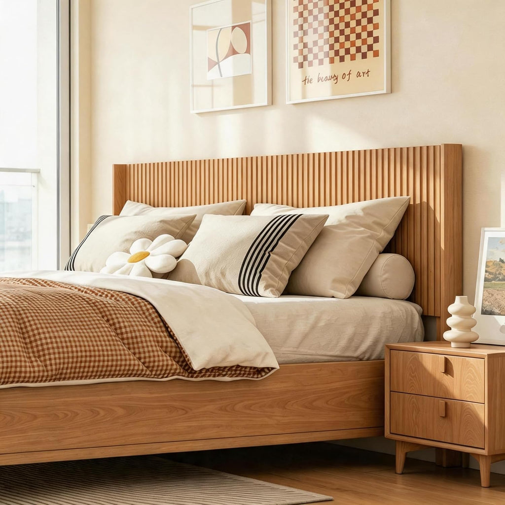 King Headboard Only, 80" Wide Headboard, Mid Century Modern Farmhouse Boho HeadBoard, Fluted Panel, Wall Mount