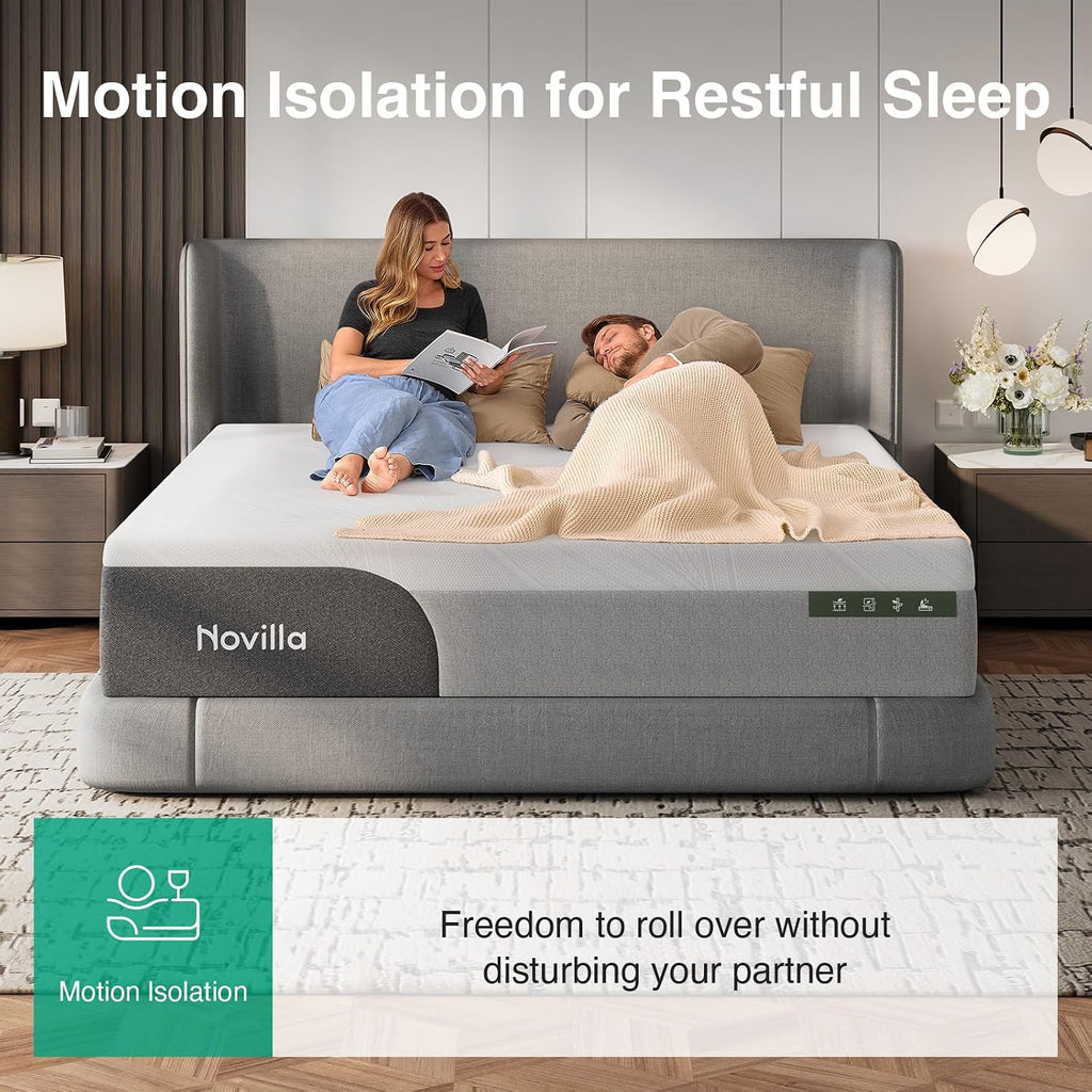 Bliss Cooling Queen Mattress, 14 Inch Gel Queen Memory Foam | Mattress in a Box with Cool-Touch Nylon Cover, Pain