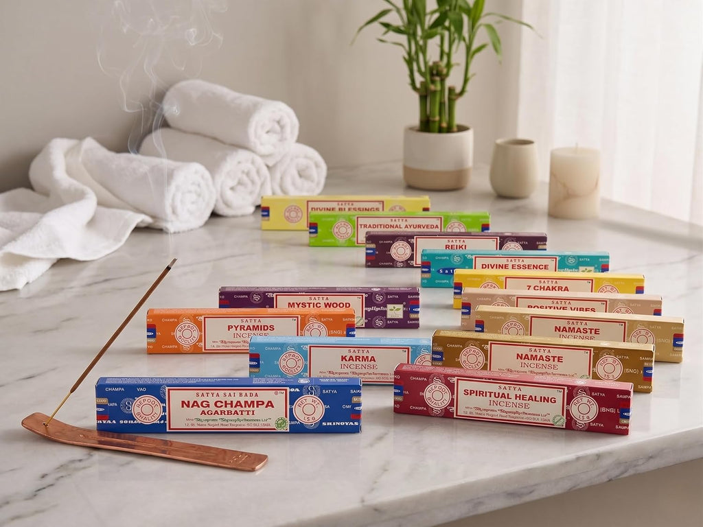 Assorted Natural Masala Incense Sticks x 15g (Platinum Mix) | , Chakra, Reiki, Karma, Spiritual Healing - Set of 12