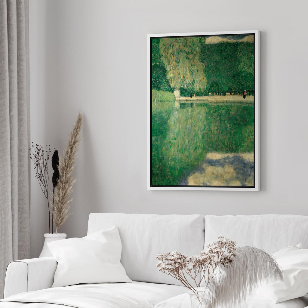 Framed Canvas Print Wall Art The Park at Schonbrunn Palace by Gustav Klimt Nature Wilderness Illustrations Retro