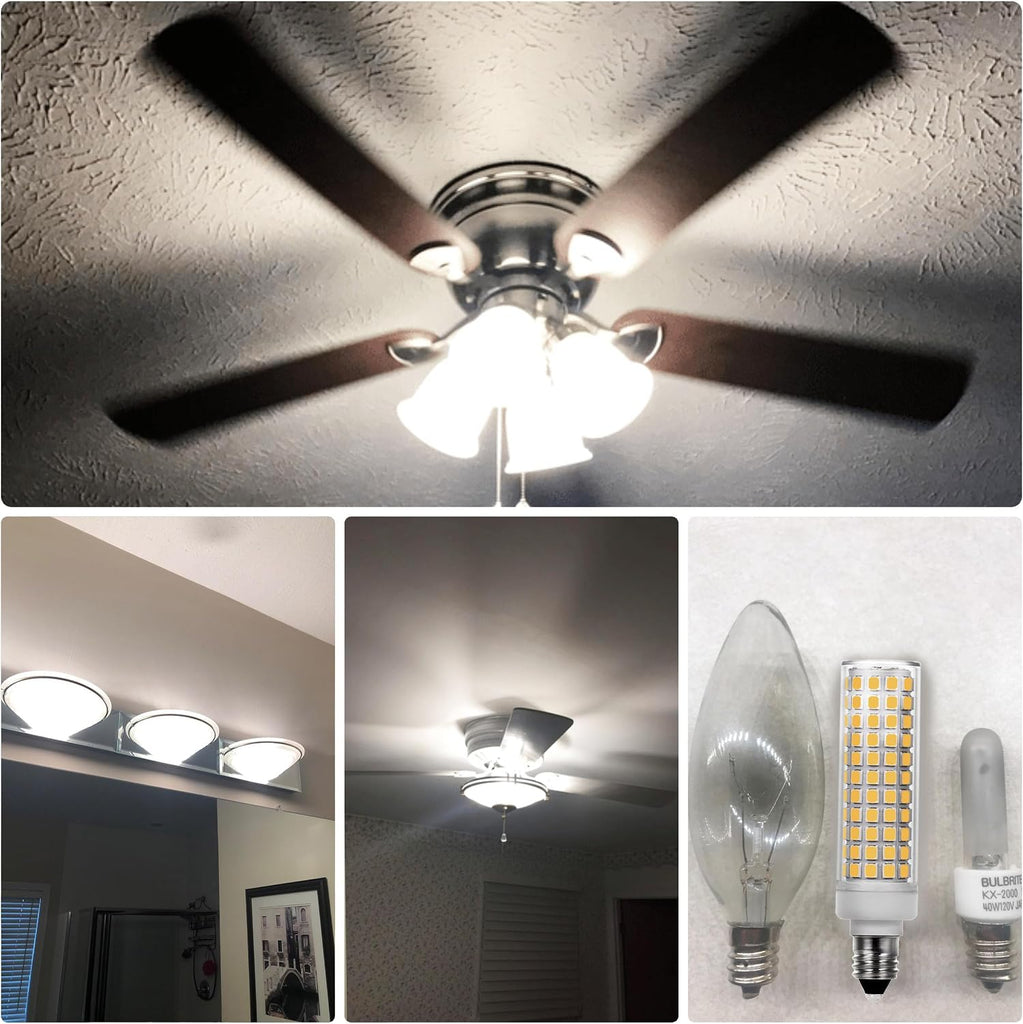 JDE11 E11 Led Bulbs 120V 100W Candelabra Bulbs Equiva Dimmable,4000k