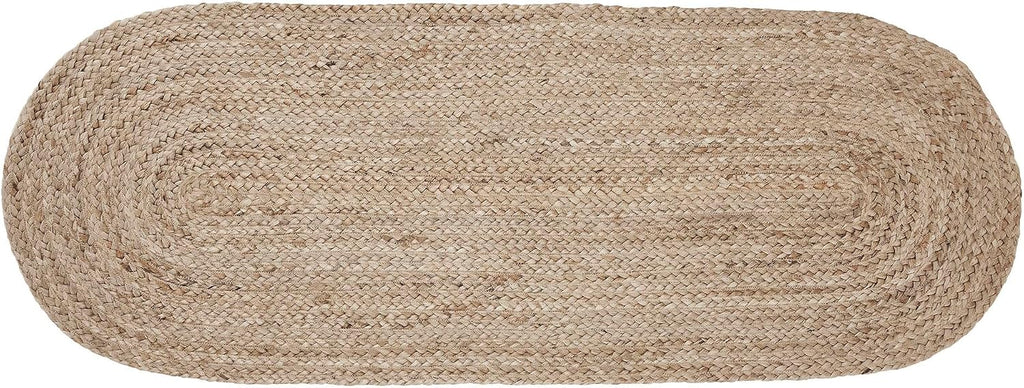 Jute Rug 17x48 w/Pad, Jute Area Rug, Accent Rug, Floor Decor, Braided, Natural Jute Collection, Oval 17x48, Natural