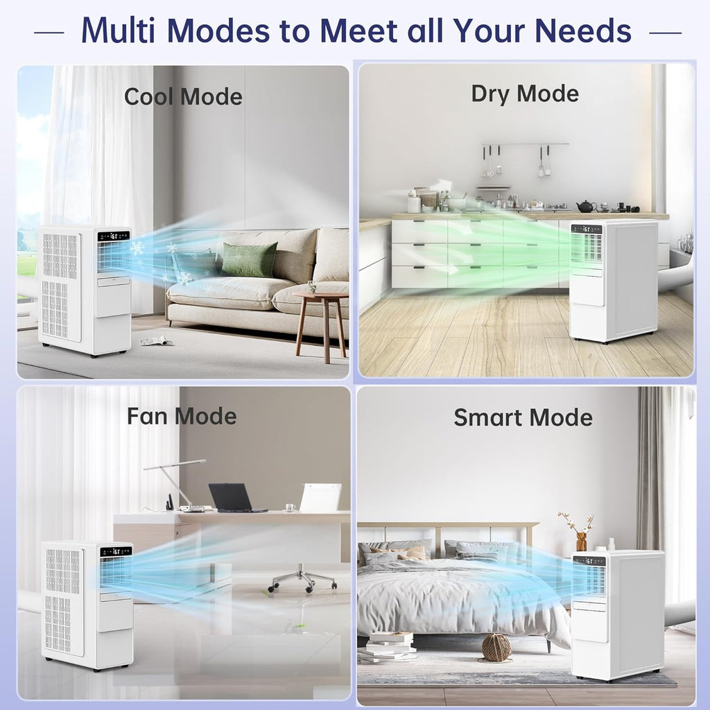12000BTU Portable Air Conditioners with Remote, Floor Standing Cooling Portable AC Unit with Fan & Dehumidifier