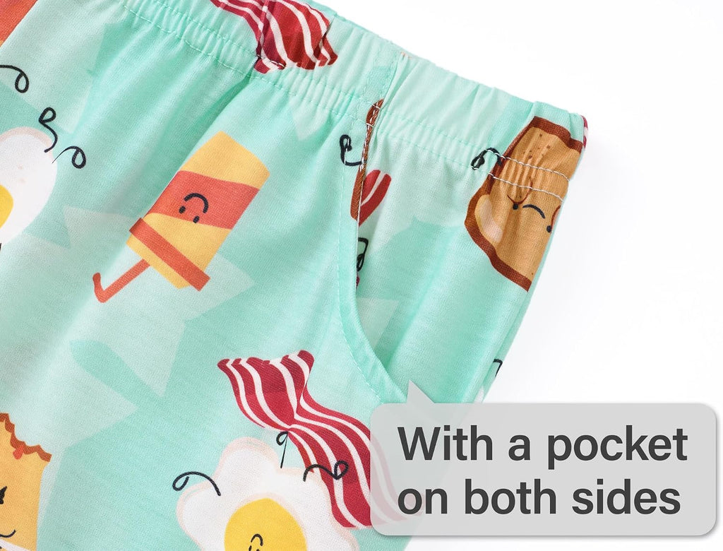 Boys Pajamas Fun Prints Button-Down Short Sleeve Set