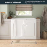 Floridian 55" x 33" Walk-in Whirlpool Bathtub with 16 Air Water SPA Jets and Left-Side Door Opening and Quick Fill