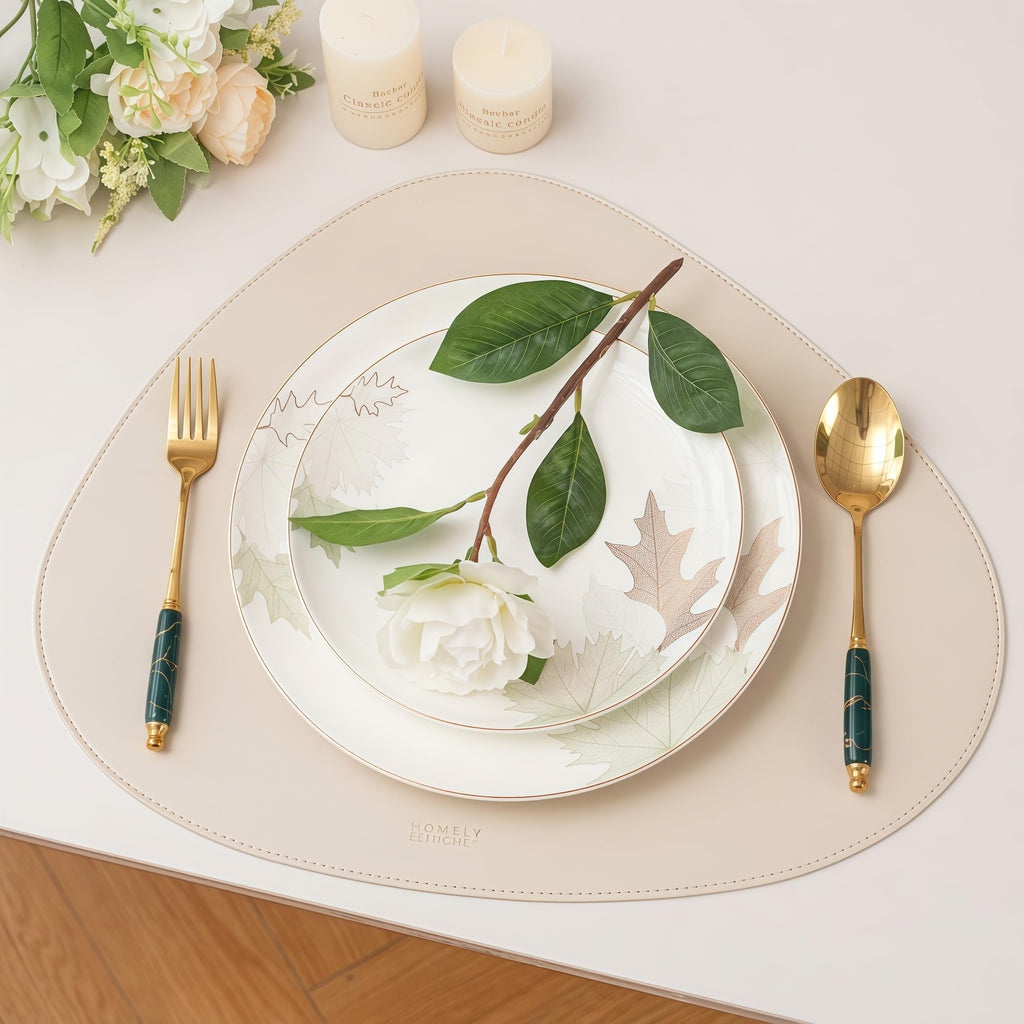 Stoneware Dinnerware Set for 4, 12 Pcs Plates and Bowls, Maple White
