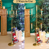 42.7" Tall Candelabra Candle Holder, 5 Arms Gold Candlestick Holders, Floor Candelabras Centerpiece for Taper Candles