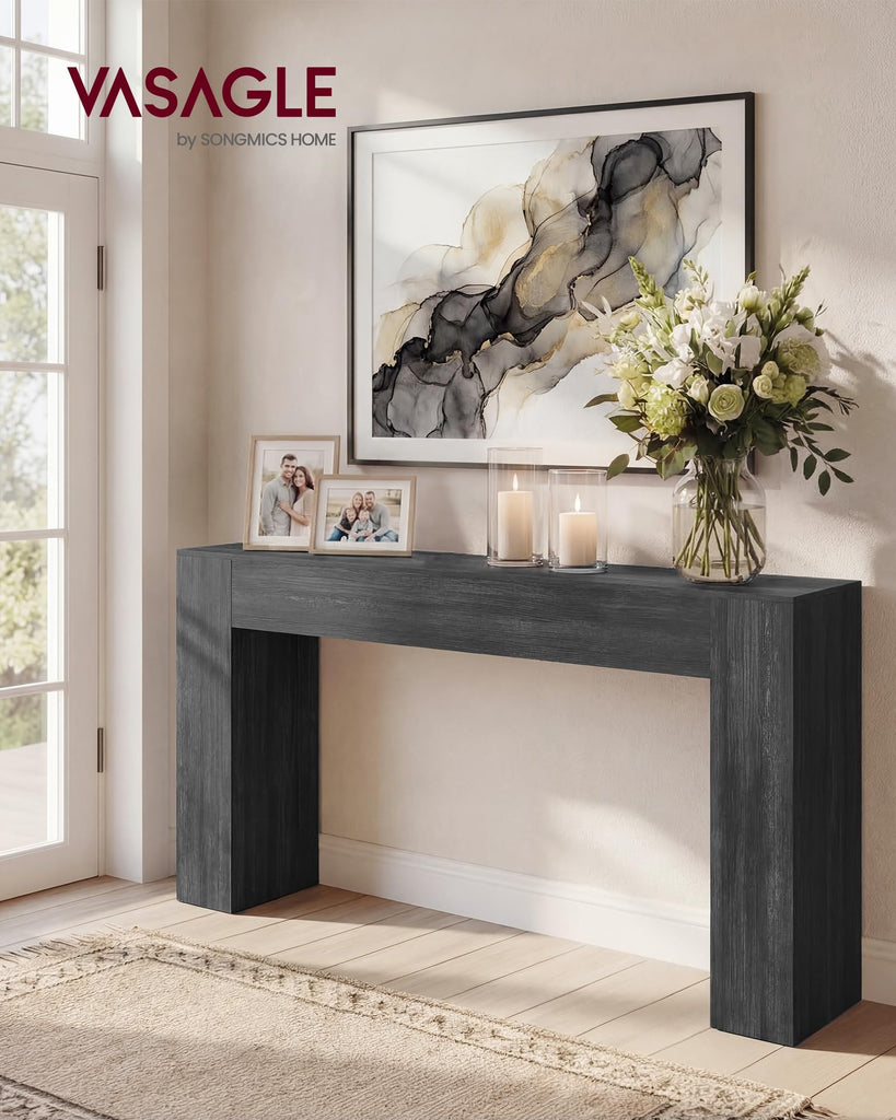 63 Inches Entryway Table, Thick Tabletop Console Table, Farmhouse