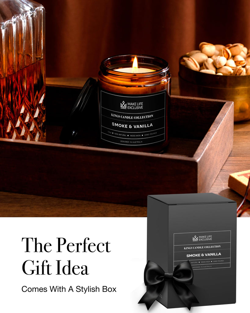 Scented Candles for Men - Smoke & Vanilla Scent