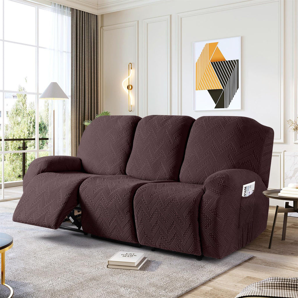 Recliner Couch Covers, Soft Stretch Sofa Slipcover, Dark Coffee