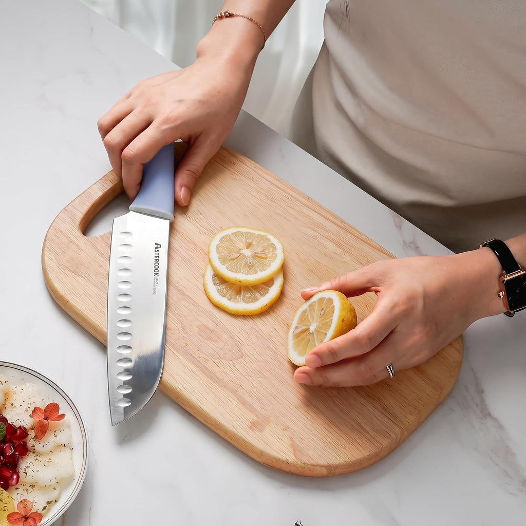 Kitchen Knife Set with Block and Sharpener 15 Piece German High Carbon Stainless Steel Knives Sharp Blade Dishwasher